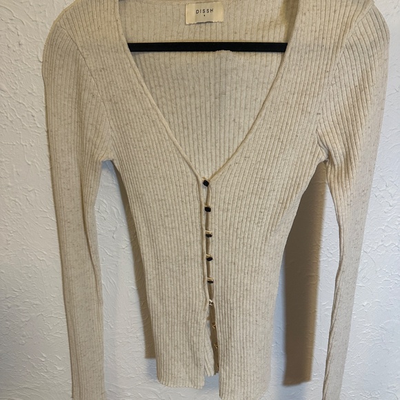 DISSH - BLAIR NATURAL LONG SLEEVE KNIT TOP - S - Picture 6 of 6